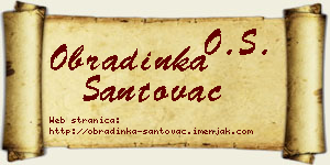 Obradinka Santovac vizit kartica